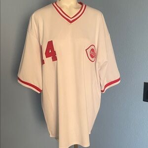 Pete Rose, Big Red Machine, 1970s replica Cincinnati Reds Men’s XL Jersey